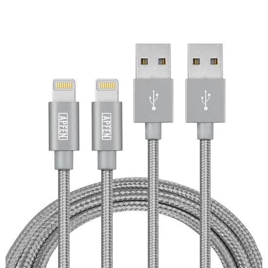 황금 나일론 땋는 번개 충전기 케이블 초고속 충전 번개 케이블 USB 데이터 번개 케이블