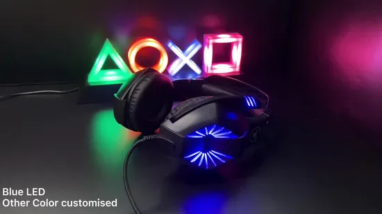 도매 소음 차단 유선 RGB 조명 게임용 헤드셋 USB 게이머 이어폰 헤드셋 마이크 헤드폰 게임